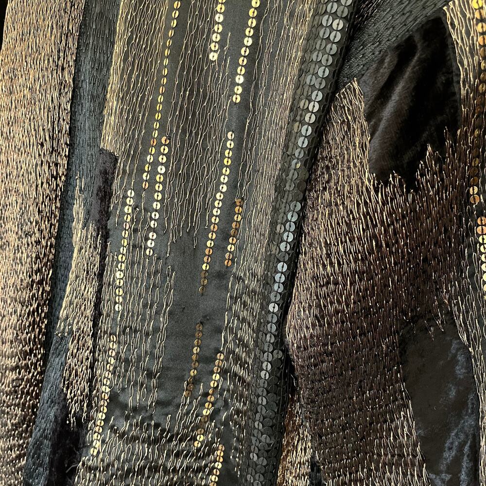 Etro Milano Vintage Runway Real Mink Fur Sequin Embroidered Silk Jacket Sz 46/L - Picture 10 of 16
